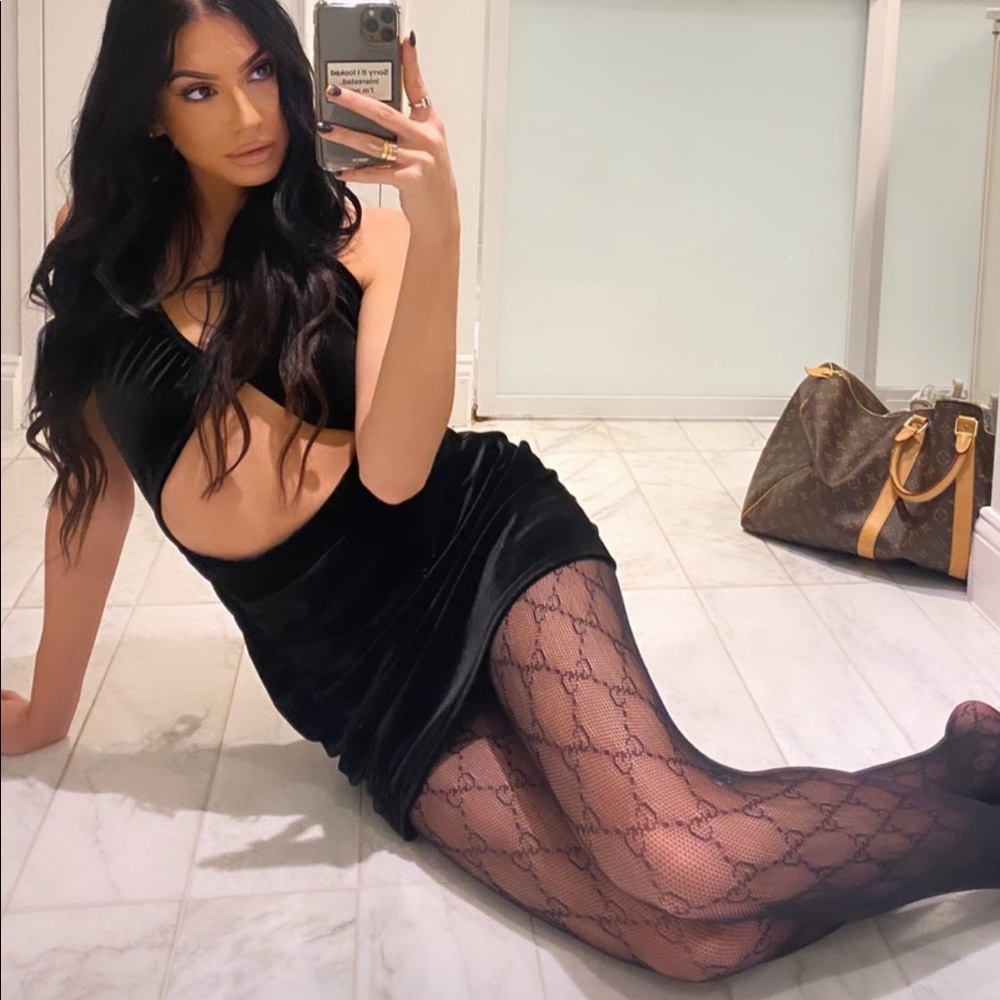 Zara velvet cut out mini dress